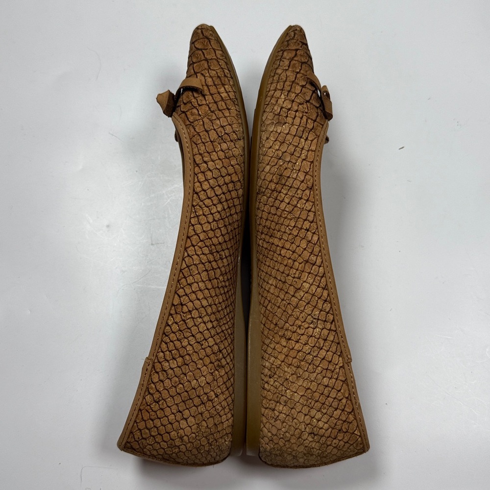 BORN Carri Brown Cork Snake Print Bow Ballet Slip-on Flats S-504 Sz 7.5 - Picture 9 of 9